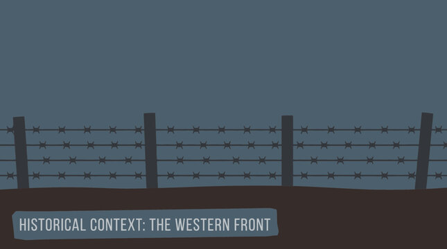 Barbed wire fence silhouette against a somber sky vector illustration for historical education