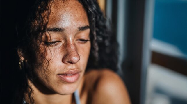 Dramatic emotional lighting portrait