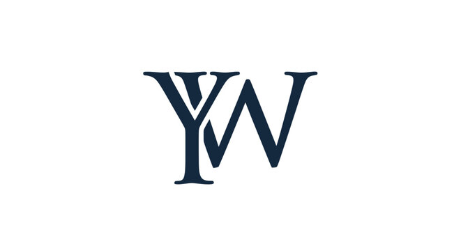 Elegant Monogram YW, Classic Serif Font, Timeless Logo Design, Minimalist Branding