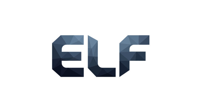 Abstract Geometric ELF Logo on White Background