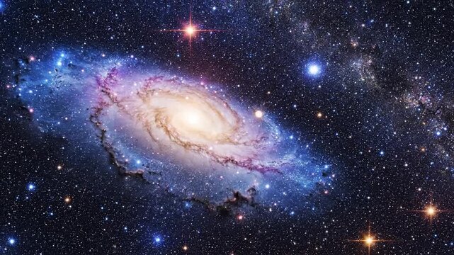 Spiral Galaxy in Deep Space Universe.