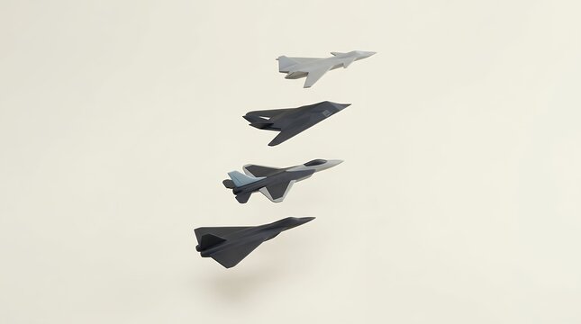 Military fighter jets flying in formation during overcast sky display in airshow