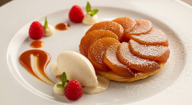 Apple tart dessert composition