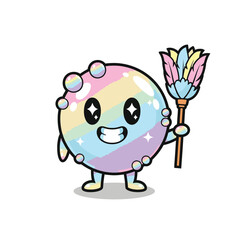 Fototapeta premium Colorful cartoon character with flower.