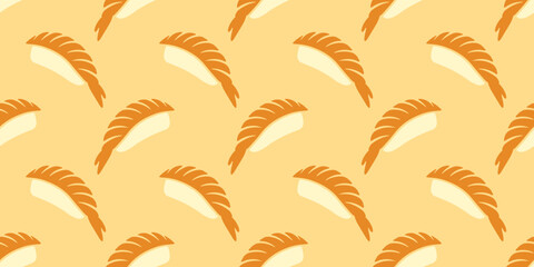 seamless pattern of sushi background vector illustration. nigiri ebi sushi seamless pattern vector illustration. japanese sushi food icon illustration © Faisal Amru