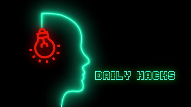  Positive daily habits illustration with neon recurring circle and sun icon for routine and discipline. Healthy lifestyle concept for self improvement.
