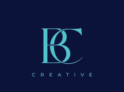 BC Letter Logo Design with Elegant Serif Typography