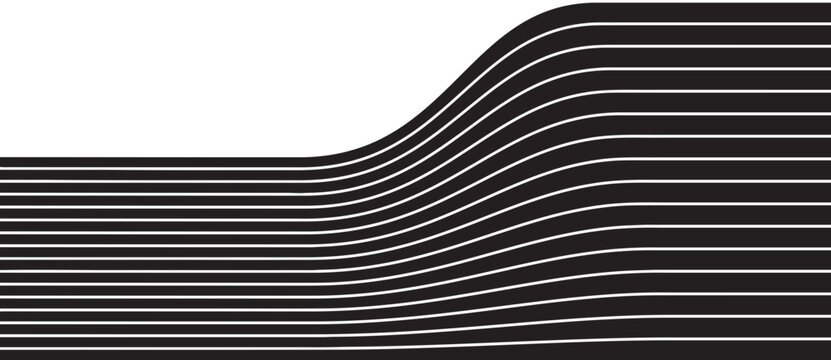 Abstract Background with Parallel Curved Lines and Wave Pattern