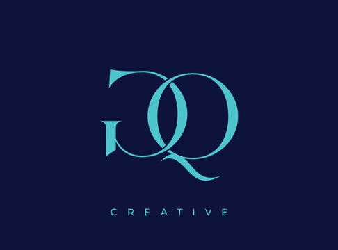 GQ Letter Logo Design with Creative Typography