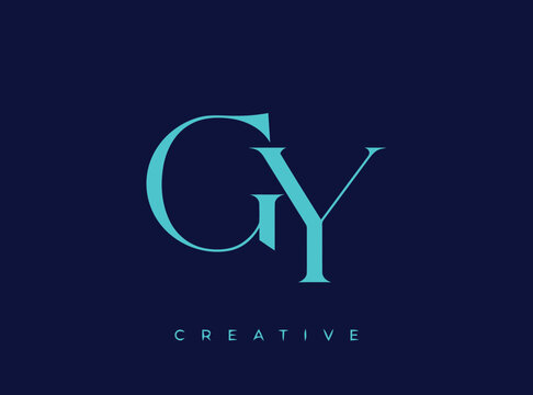 Minimalist GY Letter Logo Design