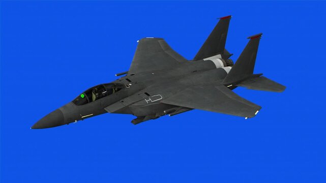 Cinematic F-15E Strike Eagle Fighter Jet in Flight &ndash; Digital Render