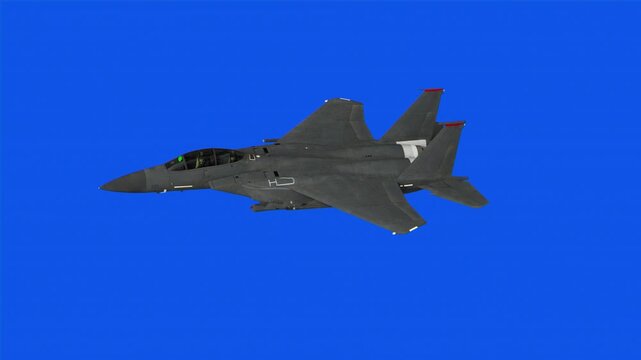 Cinematic F-15E Strike Eagle Fighter Jet in Flight &ndash; Digital Render