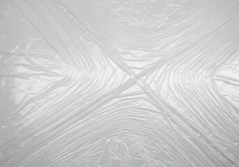 Obraz premium Wrinkled translucent plastic film texture abstract background, shiny white polyethylene surface