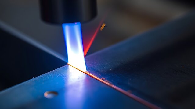 oxyacetylene. Close-up of a blue torch flame heating a metal joint with molten filler metal. safety posters, maintenance manuals, designed for industrial assembly lines and welding operations.
