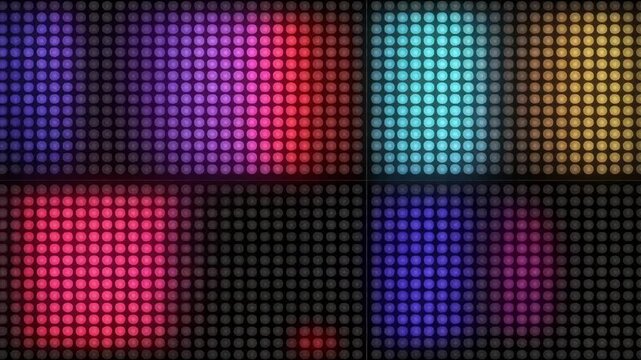 Vibrant LED screen display with colorful pixel patterns