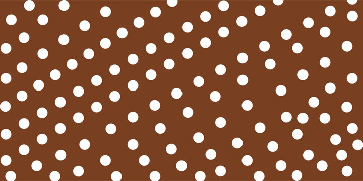 Seamless pattern of white polka dots on a rich brown background