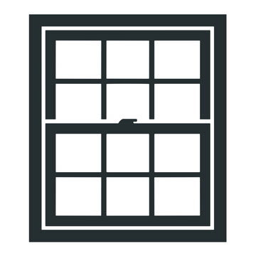 double-hung style windows vector illustration