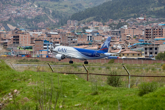 commercial jet makes its final approach into Alejandro Velasco Astete International Airport in Cusco, Peru &mdash; one of the world's most challenging and dramatic aviation environments.Sitting at 3,399 m.