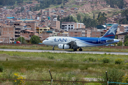commercial jet makes its final approach into Alejandro Velasco Astete International Airport in Cusco, Peru &mdash; one of the world's most challenging and dramatic aviation environments.Sitting at 3,399 m.