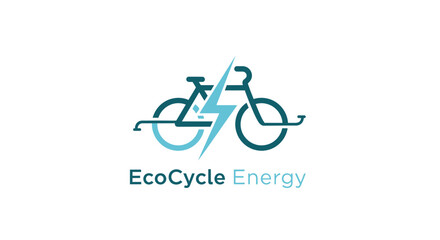 Fototapeta premium EcoCycle Energy sustainable bicycle logo design.