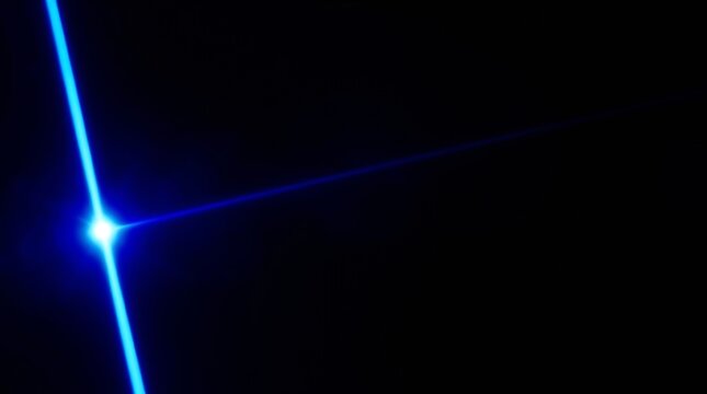 Blue Laser Light Beams on Dark Background