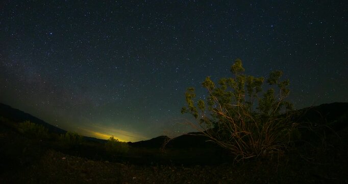 Milky Way Night Sky Desert Stars Panorama Sky Timelapse Death Valley
