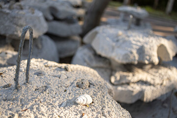 Artificial reef concrete modules for coral restoration and marine habitats © Amilciar