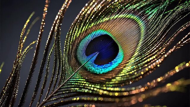 Peacock feather closeup