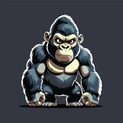 vector image of a cute angry gorilla © AtayaAufa