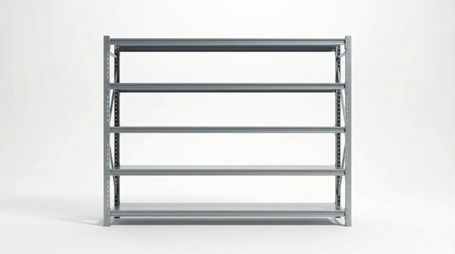 Empty industrial metal shelving unit, a versatile storage solution for commercial and residential spaces