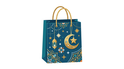 Decorative Ramadan gift bag with crescent moon. © Fauzi
