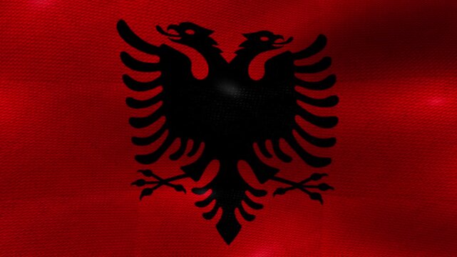 Albania Albanian Flag Textured Background Waving