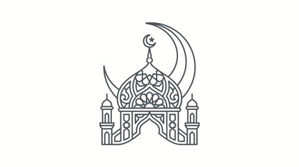 Mosque with crescent moon on top. © Fauzi