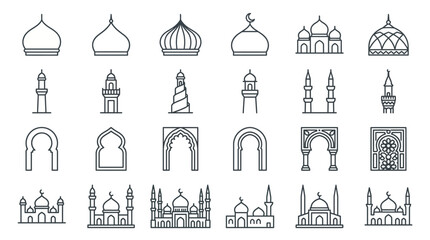 Islamic Architecture Icon Set. © Fauzi