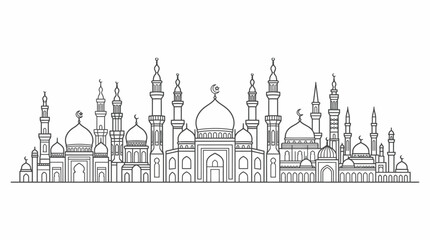 Detailed drawing of a mosque architecture. © Fauzi