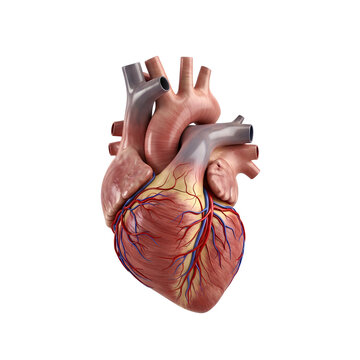 Anatomical Illustration of the Human Heart Detailed and Isolated.