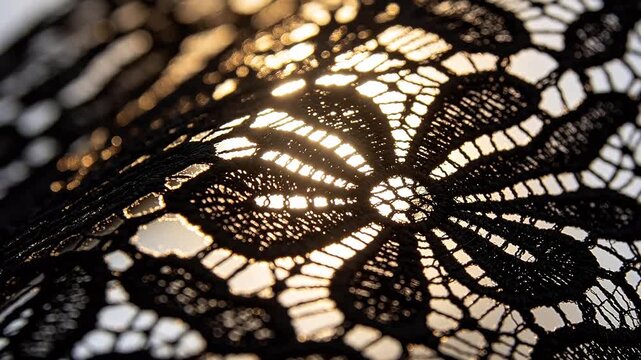 Black mesh fabric texture with light and shadow patterns