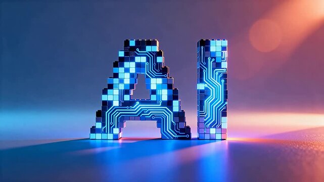 AI lettering with circuit design