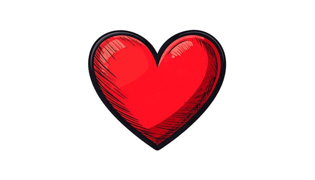 Red heart symbol with glossy finish shown as love and affection icon in simple illustration style vector