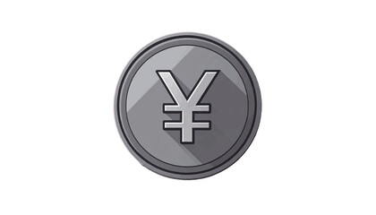 Obraz premium Coin with yen currency symbol shown as financial money icon in clean illustration style vector