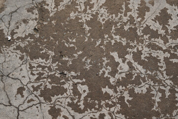 Obraz premium Close-up view of cracked and weathered concrete surface texture