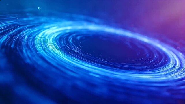 Sci-fi blue purple spiral vortex with light orbs and glowing rings
