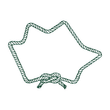 Star Rope Frame with Bottom Knot Nautical Illustration