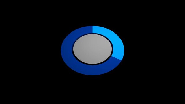 3D Pie Chart 33 Percent Data Representation 4K Alpha Channel