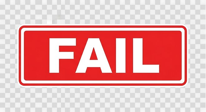 Red Fail Stamp on Transparent Background.