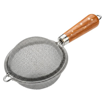 Wood handle tea strainer