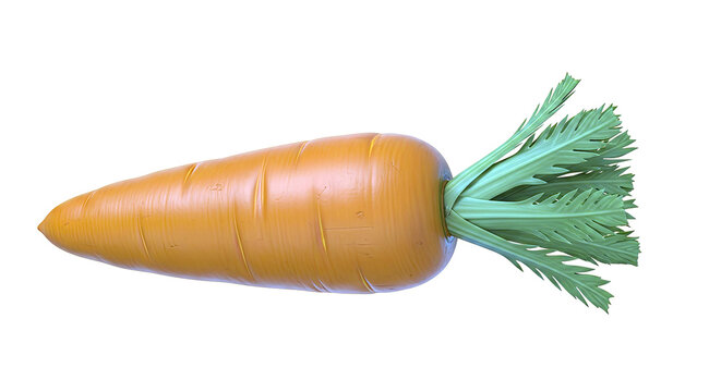Single Orange Carrot with Green Tops