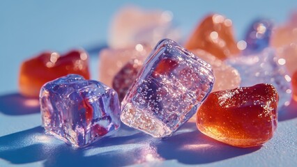 Vibrant close-up of assorted colorful candies showcasing their glossy textures and tempting sugary appeal.