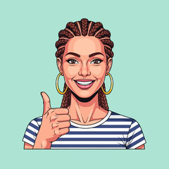 Young woman with braided hair smiling.