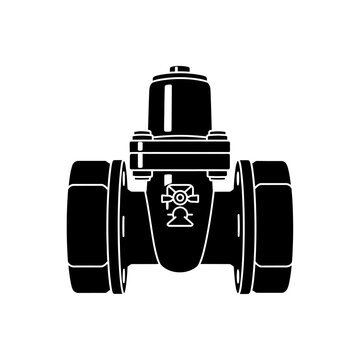 Backflow Preventer Valve for Agricultural Farm Mainlines Irrigation Safety Concept Vector Silhouette